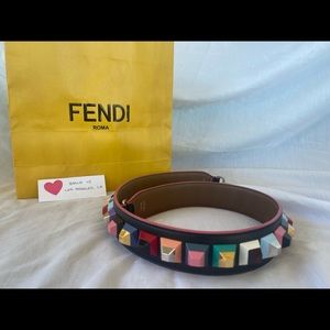 Fendi Kan I Studded Leather Shoulder Strap